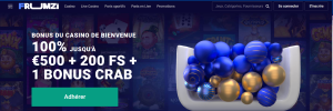 Frumzi casino page d'accueil