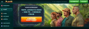 Playio casino page d'accueil