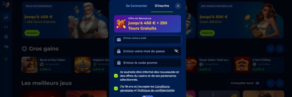 Billionaire Spin Casino Sinscrire
