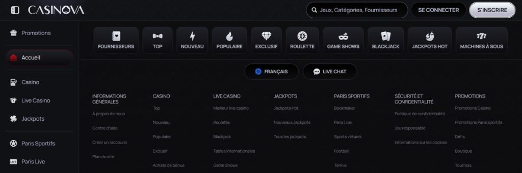 Casinova Informations