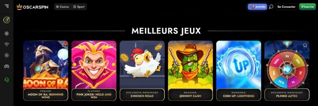 Oscarspin Casino Jeux