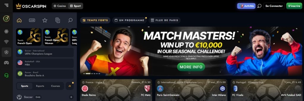 Oscarspin Casino Sportbook