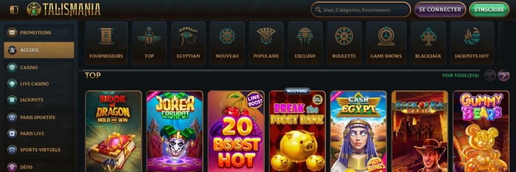 Talismania Casino Jeux