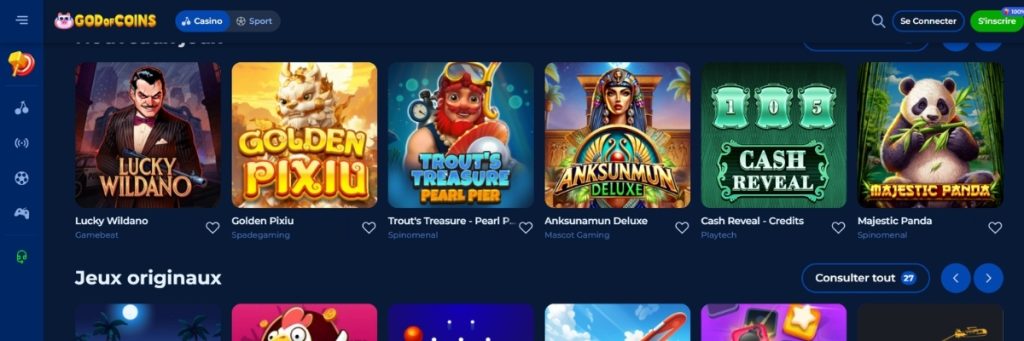 God of Coins Casino en Ligne