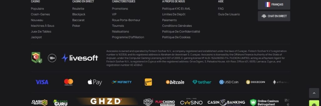 Avocasino en ligne