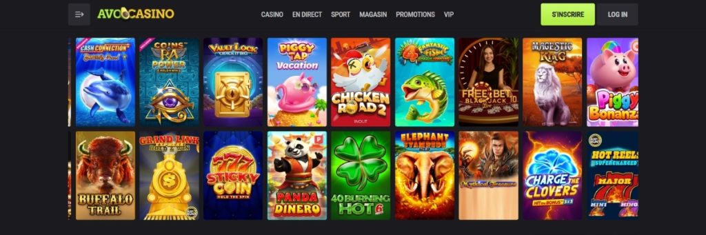 Avocasino jeux