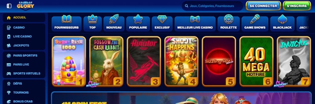 Spins of Glory Jeux
